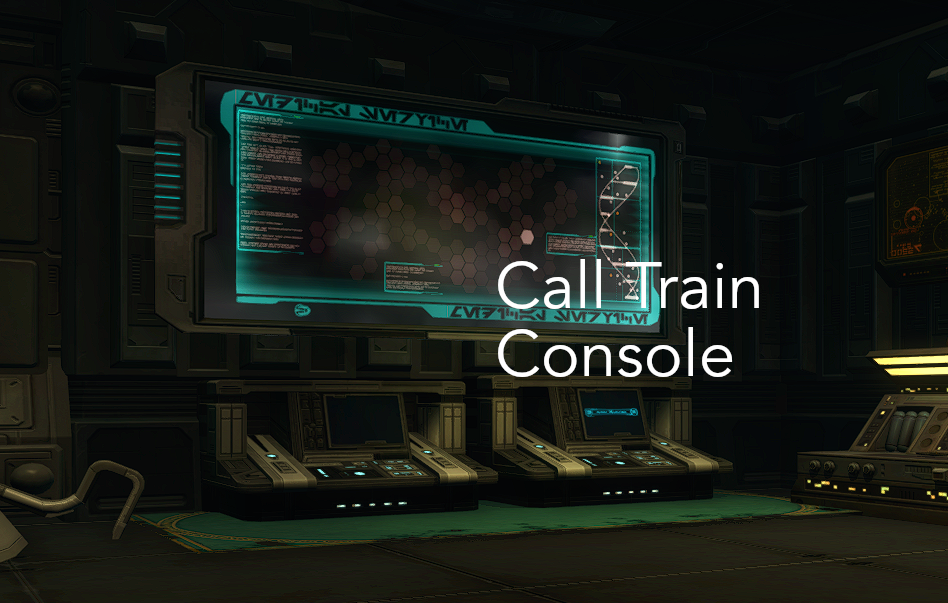 The console to call the train. It will be active one minute after the fight starts.